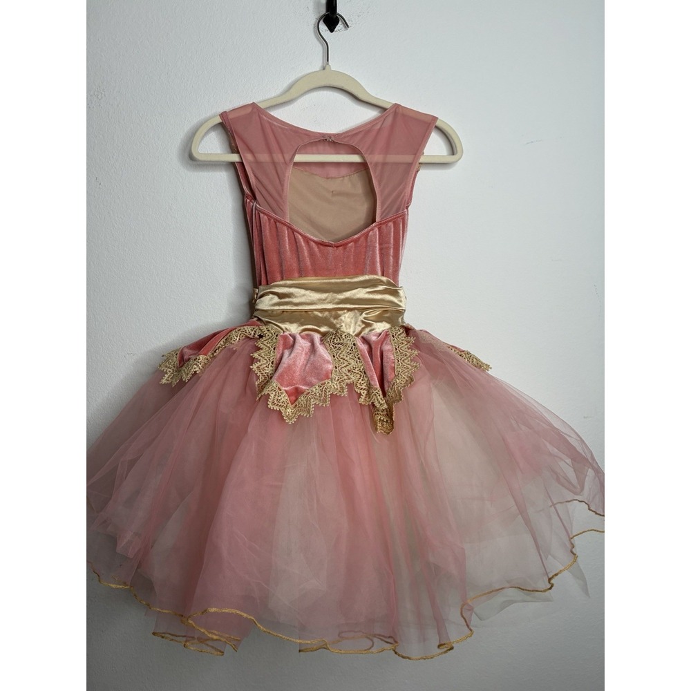 Weissman Size Kids Small Girls Child Gold And Pink Ballet Dance Costume Tulle - Picture 7 of 16